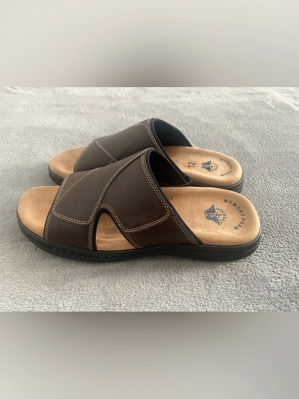 Dockers Memory Foam Slide Sandals Brown Men’s Size 12